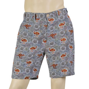 Men'S Bamboo Printed Short Nguru (With Hidden Elastic Waist)
